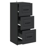 vidaXL Armoire à tiroirs Noir 33 x 34 5 x 87 cm Bois d'ingénierie