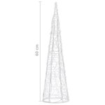 vidaXL Cône lumineux décoratif pyramide LED acrylique blanc chaud 60cm