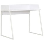 Bureau table poste de travail meuble d'ordinateur informatique étude 90 x 60 x 88 cm blanc 02_0023531