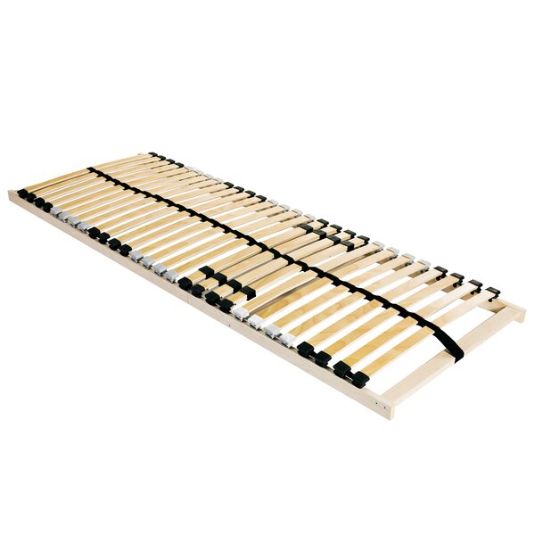 vidaXL Lit à lattes Marron 100 x 190 cm Bois de hêtre massif