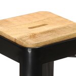 vidaXL Tabourets de bar lot de 2 noir bois de manguier massif