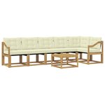 vidaXL Ensemble de canapés d'extérieur 7 Pièces Blanc et crème