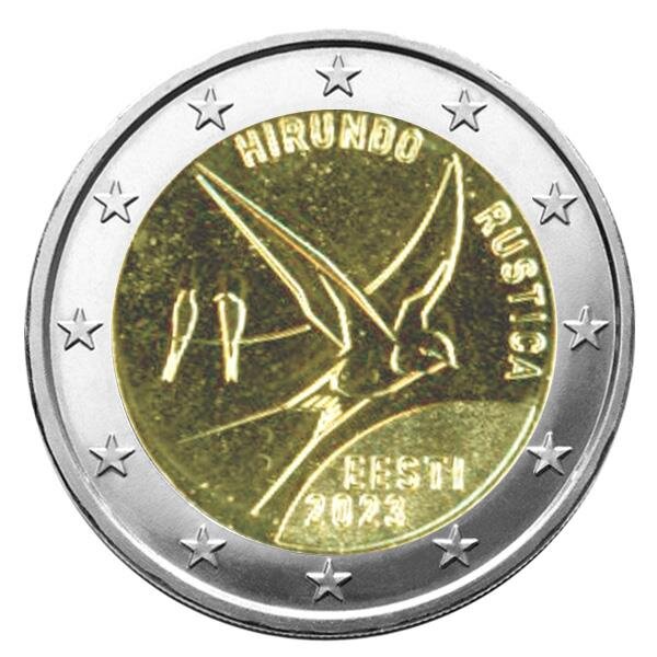 2 euro commemorative 2023 : estonie (hirondelle rustique)