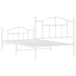 vidaXL Cadre de lit métal sans matelas et pied de lit blanc 107x203 cm