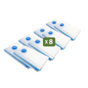 Pack and Move - Lot 8 Housses Rangement Sous Vide - Taille XL 70 x 100 cm - Sac de Compression - Couettes  Oreillers - Gros Format - Fermeture Zip