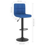 vidaXL Tabouret de bar Bleu Tissu