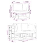 vidaXL Mobilier de jardin avec coussin 2 Pièces Noir Aluminium