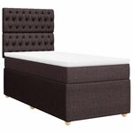 vidaXL Sommier à lattes de lit avec matelas Marron foncé 100x200 cm