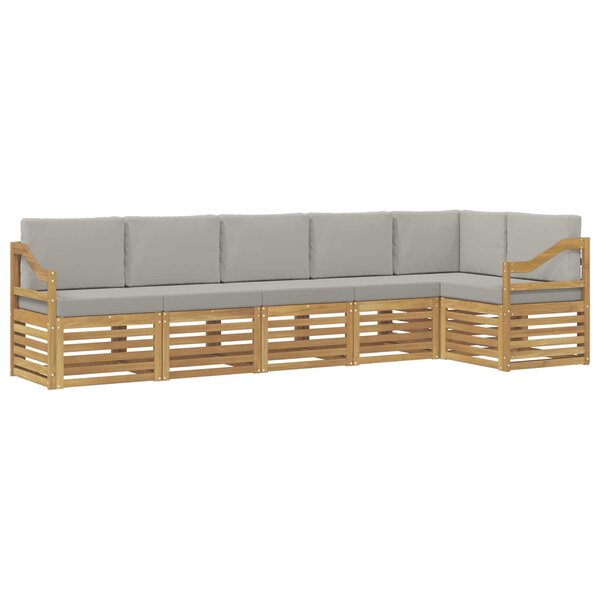 vidaXL Ensemble de canapés d'extérieur 6 pc Blanc et gris clair