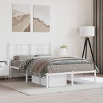 vidaXL Cadre de lit métal sans matelas et tête de lit blanc 120x200 cm