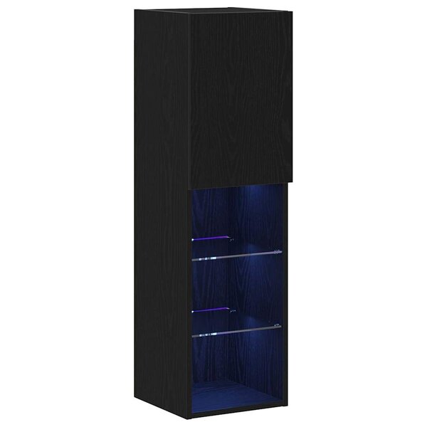 vidaXL Meuble TV 2 Pièces Noir 30.5 x 30 x 102 cm Bois d'ingénierie
