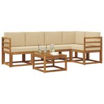 vidaXL Ensemble de canapés d'extérieur 6 Pièces Naturel et Beige