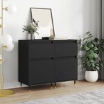 vidaXL Buffets 2 Pièces noir 40x35x70 cm bois d’ingénierie