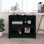 vidaXL Bibliothèque Noir 80x35x68 cm Bois de pin massif