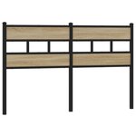 vidaXL Tête de lit chêne sonoma 135 cm fer et bois d’ingénierie