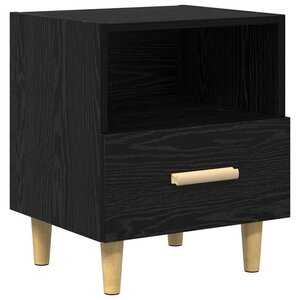 vidaXL Cabinet de chevet avec tiroir Chêne noir 40 x 35 x 47.5 cm