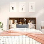 vidaXL Armoire de tête de lit Chêne fumé 120x19x103 5 cm