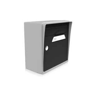 Boîte aux lettres compacte gris souris-porte noire – fabriquée en France – en résine – ne rouille pas