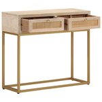 vidaXL Table console 90x30x76 cm bois massif de manguier et fer