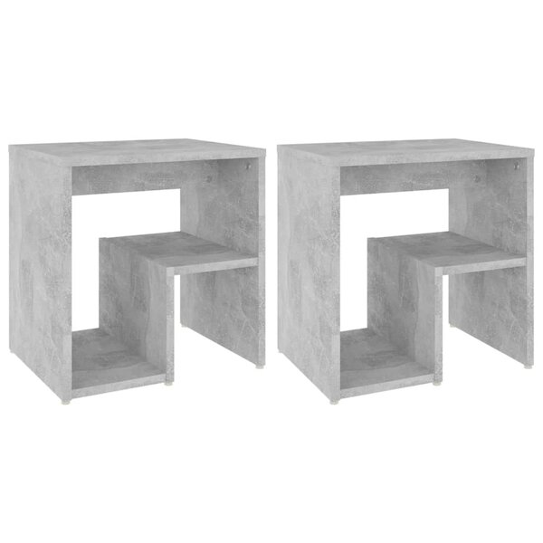 vidaXL Tables de chevet 2 Pièces gris béton 40x30x40 cm bois d'ingénierie
