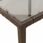 vidaXL Ensemble à manger de jardin et coussins 9 Pièces marron poly rotin