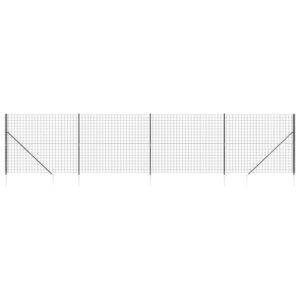 vidaXL Clôture en treillis métallique et ancrage anthracite 1 6x10 m