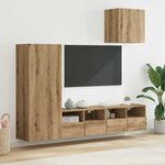 vidaXL Meubles TV muraux 4 Pièces Chêne artisanal Bois d'ingénierie