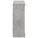 vidaXL Buffet avec lumières LED gris béton 81x37x100 cm