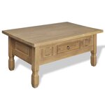 vidaXL Table basse avec tiroir Bois de pin massif Mexique