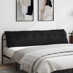 vidaXL Coussin de Dos Noir 200 x 50 cm Tissu en microfibre