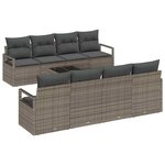 vidaXL Ensemble de Canapés avec coussin 7 Pièces Gris polyrotin