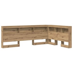 vidaXL Tête de lit de rangement avec étagère chêne artisanal 120 cm