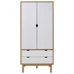 vidaXL Garde-robe OTTA Marron et blanc 76 5x53x172 cm Bois massif pin