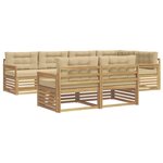 vidaXL Ensemble de canapés d'extérieur 7 Pièces Blanc et Beige Polyester