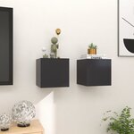 vidaXL Meubles TV muraux 2 Pièces Gris 30 5x30x30 cm