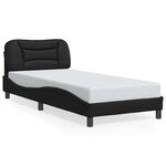 vidaXL Cadre de lit avec LED sans matelas noir 90x200 cm