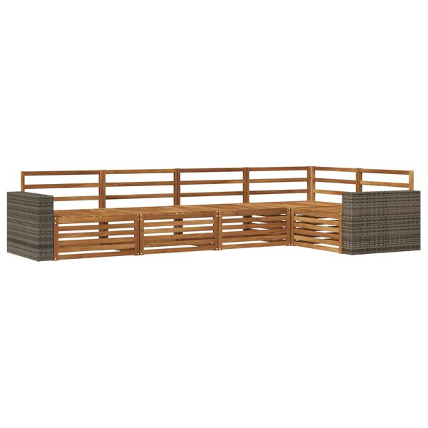 vidaXL Ensemble de canapés d'extérieur 5 pc Naturel