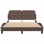 vidaXL Cadre de lit avec LED sans matelas marron 140x200 cm