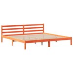 vidaXL Lit bibliothèque sans matelas cire marron 200x200cm bois massif