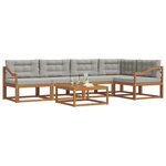 vidaXL Ensemble de canapés d'extérieur 6 Pièces Naturel et gris clair