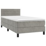 vidaXL Sommier à lattes de lit et matelas et LED Gris clair 90x190 cm