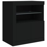 vidaXL Buffet avec lumières LED noir 202x37x67 cm