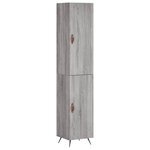 vidaXL Buffet haut Sonoma gris 34 5x34x180 cm Bois d'ingénierie