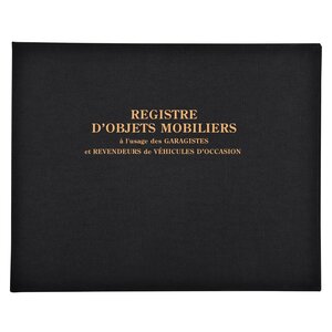 Registre 24x32cm Objets Mobiliers - Spécial Garagistes 100 Pages - Noir - Exacompta