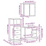 vidaXL Ensemble de meubles de salle de bain 3 Pièces Sonoma gris