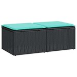 vidaXL Salon de jardin avec coussins 2 Pièces noir résine tressée acacia