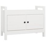 vidaXL Banc d'entrée Blanc 80x40x60 cm Bois de pin massif