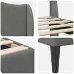vidaXL Cadre de lit avec tête de lit Gris foncé 90 x 190 cm Velours