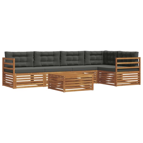 vidaXL Ensemble de canapés d'extérieur 6 Pièces Naturel et Anthracite