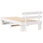 vidaXL Cadre de lit Blanc 75 x 190 cm Bois massif en pin